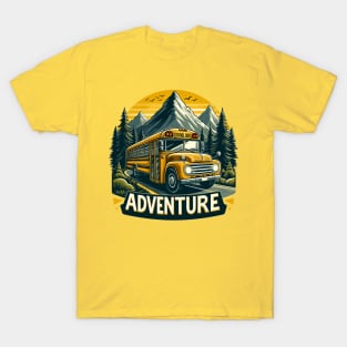 School Bus On An Adventurous Road Trip T-Shirt